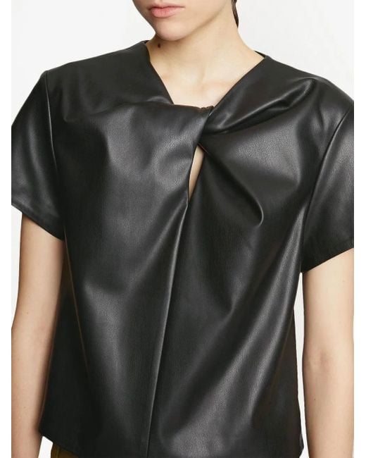 Proenza Schouler Black Twist-Detail Short-Sleeved Top
