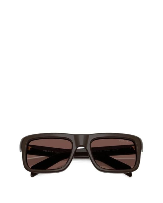 Prada Gray Logo-Detail Sunglasses for men