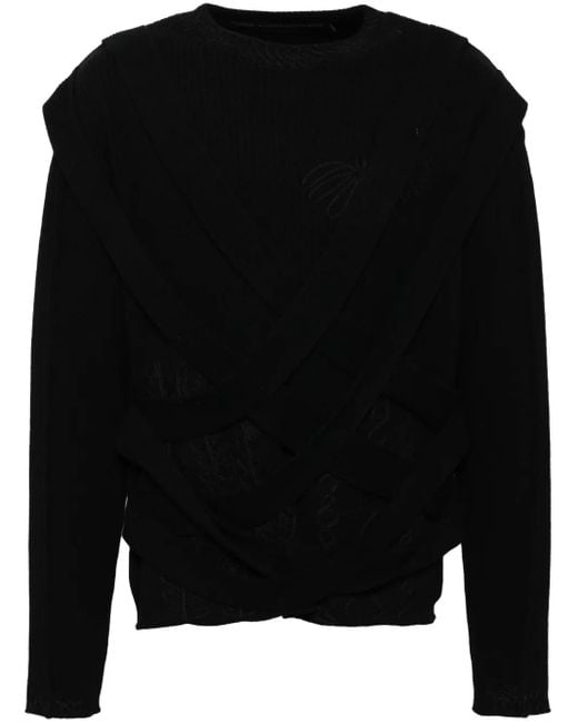 ANDERSSON BELL Black Harness Crew-Neck Jumper for men