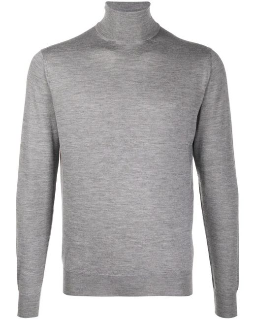 SUITE 191 Gray Roll-Neck Cashmere Jumper for men