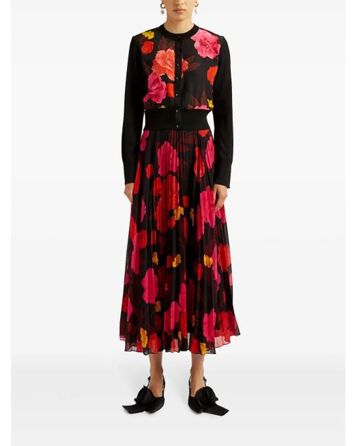 Erdem Black Floral-Print Cardigan