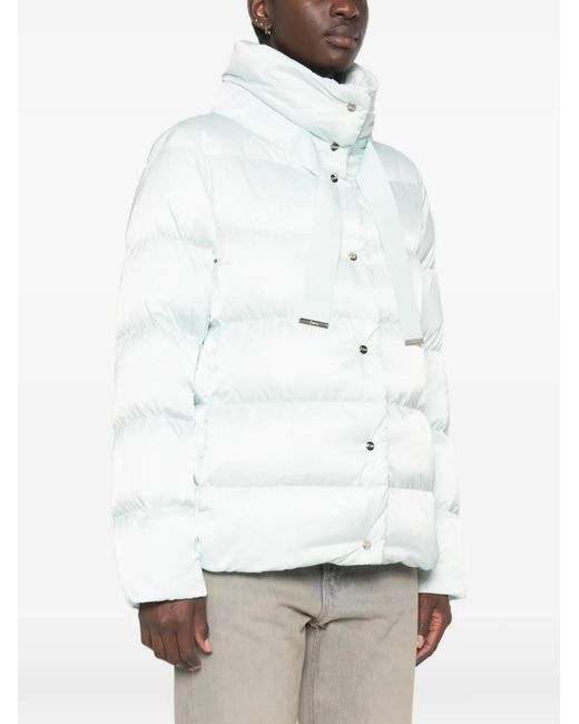 Herno Blue Quilted Drawstring Parka