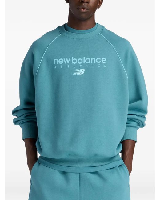 New Balance Blue Crew-Neck Sweatshirt for men