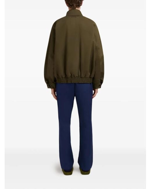Marni Green Collared Zip-Up Jacket for men