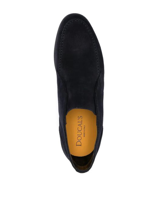 Doucal's Blue Slip-on Suede Chukka Boots for men