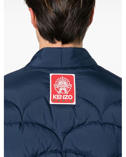 KENZO Blue Seigaiha Padded Jacket for men