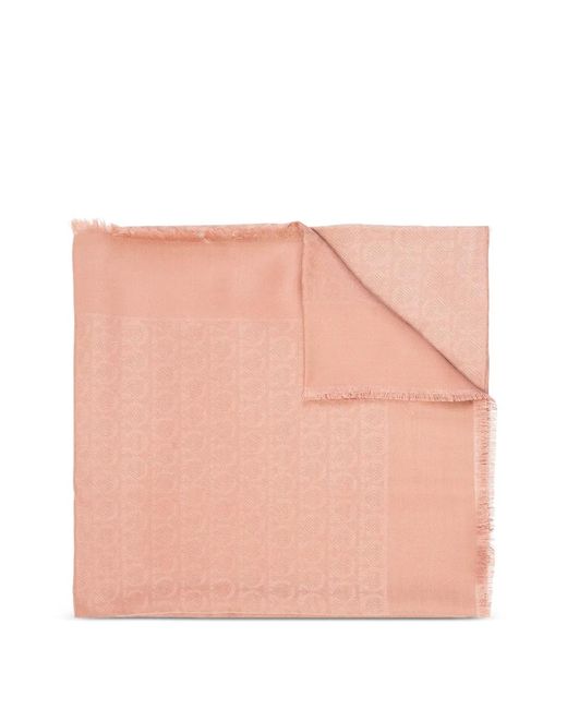 Ferragamo Pink Gancini Jacquard Scarf