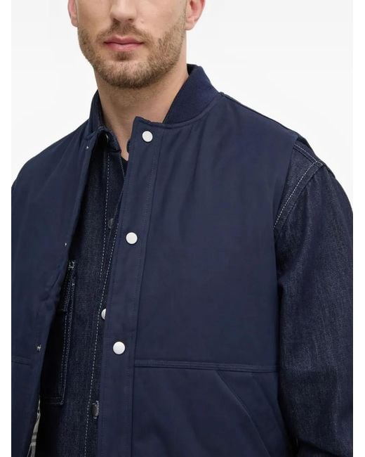 Benetton Blue Press-Stud Jacket for men