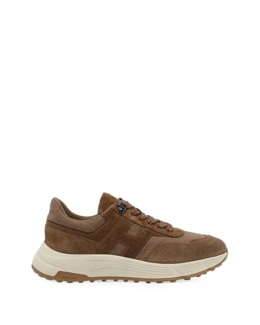 Hogan Brown Hyperlight Panelled Sneakers for men