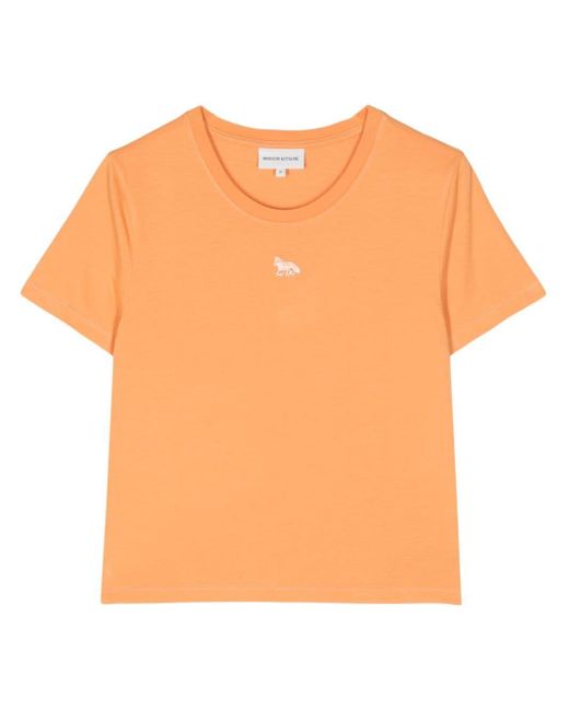 Maison Kitsuné Katoenen T-shirt Met Print in het Orange