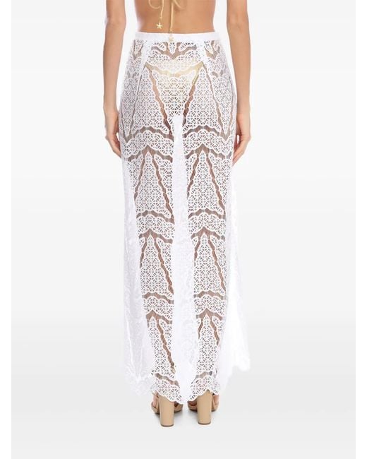 Amir Slama White X Jade Picon Lace Maxi Skirt