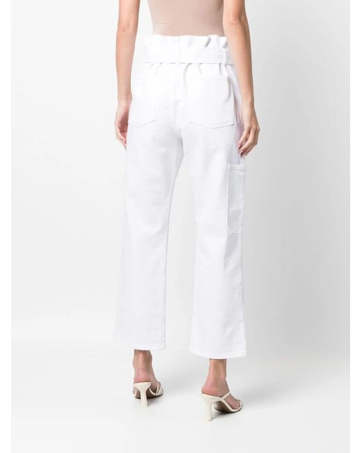 P.A.R.O.S.H. White Paperbag-Waist Trousers