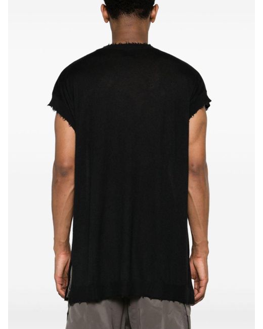 FREI-MUT Black Kyaring Distressed Cashmere T-shirt for men