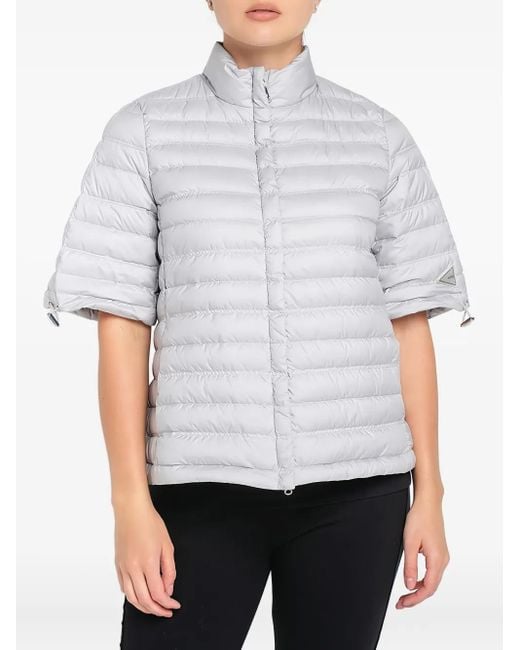 Add Gray Short-Sleeve Quilted Jacket