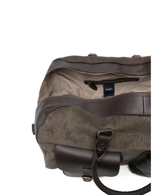 Barba Napoli Reisetasche Aus Cord Mit Lederbesatz in Black für Herren