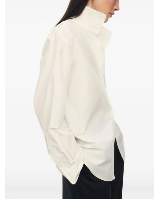 12 STOREEZ White Simone High-Neck Shirt