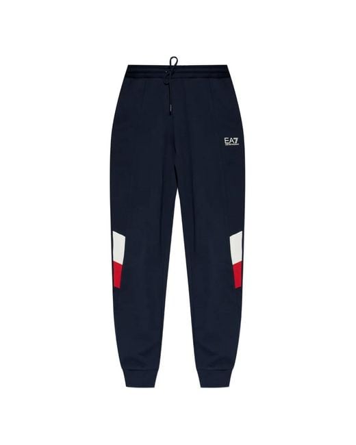 Pantalones De Chándal Con Logo EA7 de hombre de color Blue
