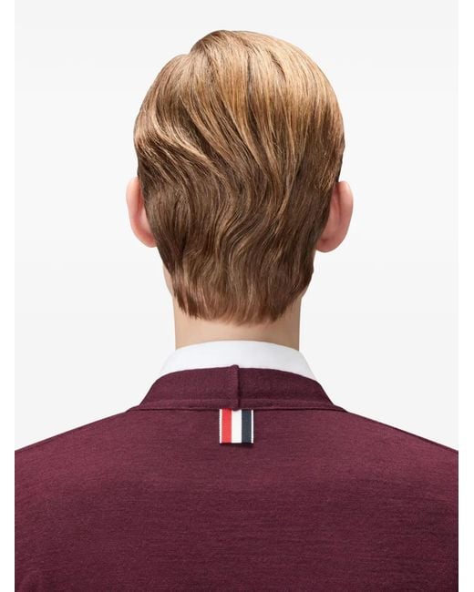 Thom Browne Purple Rwb Cardigan