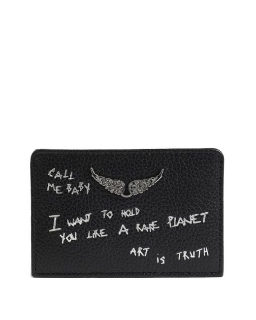 Zadig & Voltaire Black Zv Pass Grained Graffiti