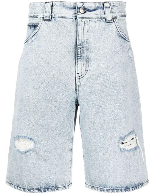MSGM Weite Jeans-Shorts im Distressed-Look in Blau für Herren | Lyst DE