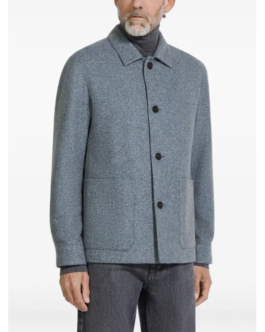 Zegna Blue Patch-Pockets Jacket for men