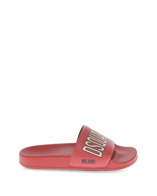 DSquared² Pink Logo-Print Slides