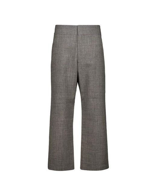 Fear Of God Gray Flat-Front Wool Trousers for men