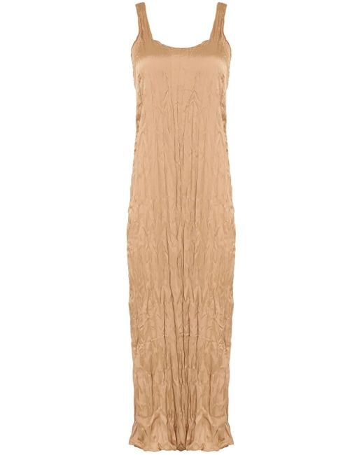 Osklen Natural Satinkleid in Knitteroptik