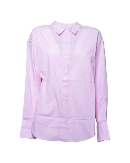 Mc2 Saint Barth Purple Long-Sleeve Striped Shirt
