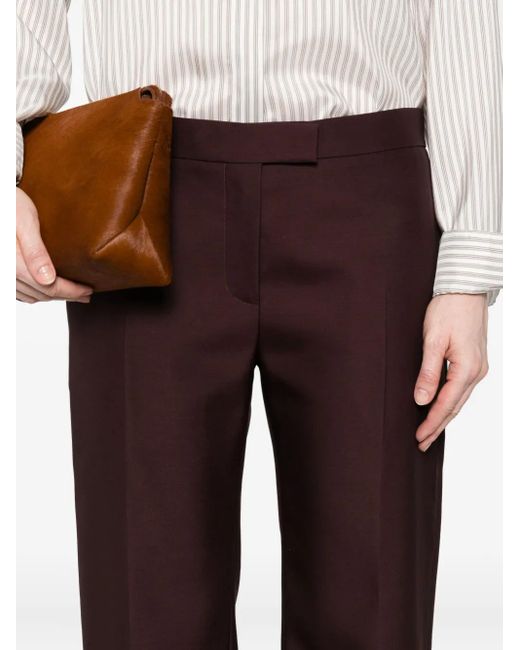 Khaite Purple Callen Pleated-Front Trousers