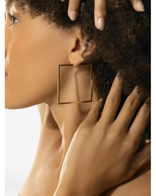 CADAR White Foundation Square Hoop Earrings