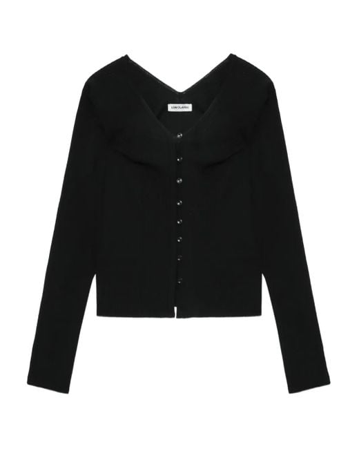 Low Classic Black Wool Cardigan