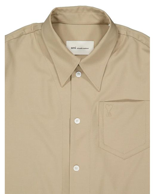 AMI Natural Sharp-Collar Shirt