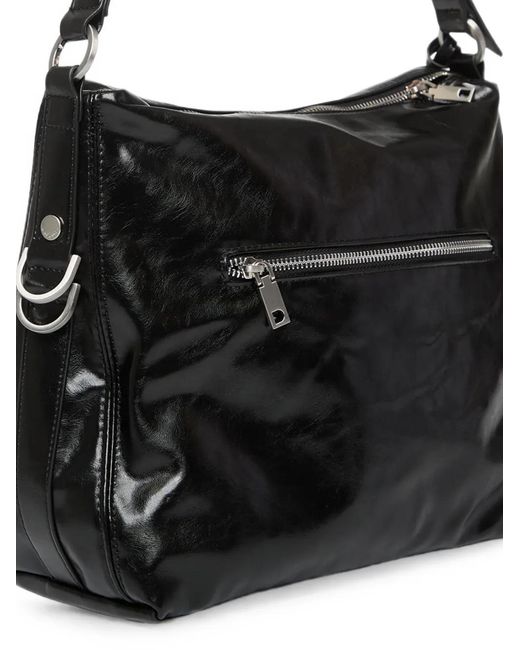 Desigual Black Medium Flower-Charm Shoulder Bag
