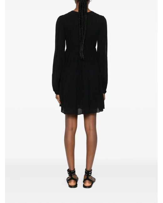 Farm Rio Black Pleated Midi Dress