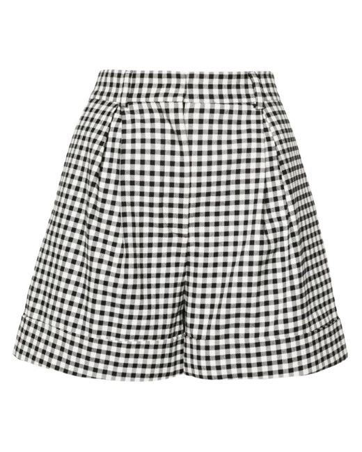 Moschino Black Gingham-check Tailored Shorts