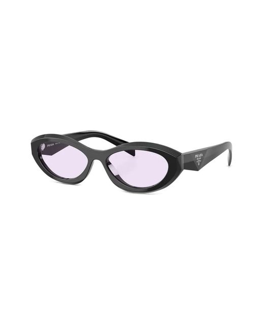 Prada Brown Triangle-Logo Oval Sunglasses