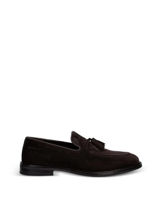 Gant Black Tassel Suede Loafers for men