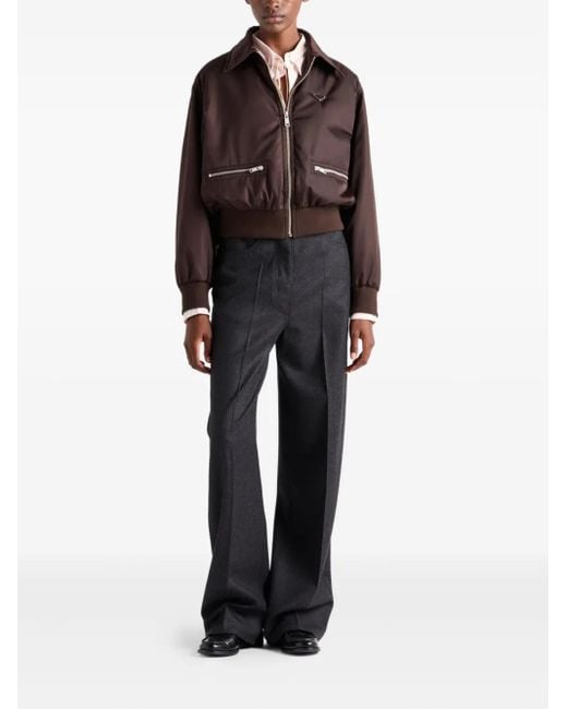 Prada Brown Re-Nylon Triangle-Logo Jacket