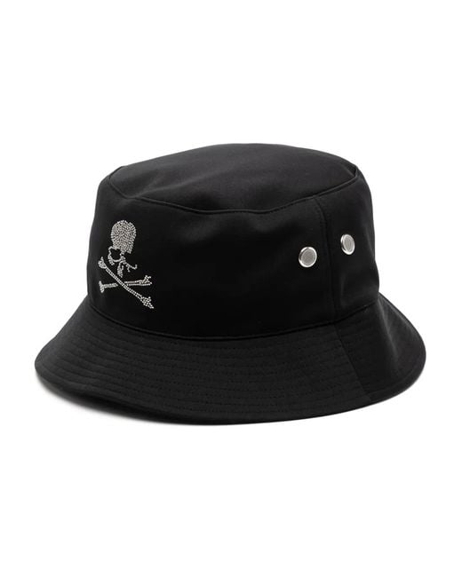 MASTERMIND WORLD Black Glitter Logo Print Bucket Hat for men