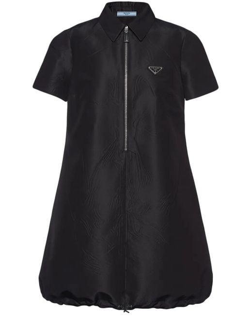 Prada Mini-Jurk Met Logo in het Black