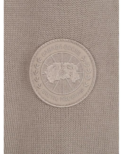 Jersey con cuello redondo y parche del logo Canada Goose de hombre de color Gray