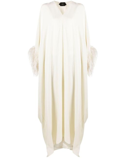 ‎Taller Marmo Feathercuffs Long Dress in White Lyst UK