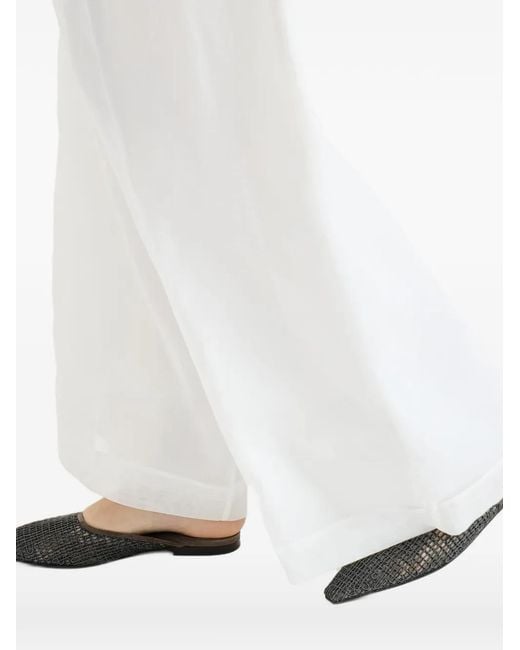 Brunello Cucinelli White Flat Pointed Mule