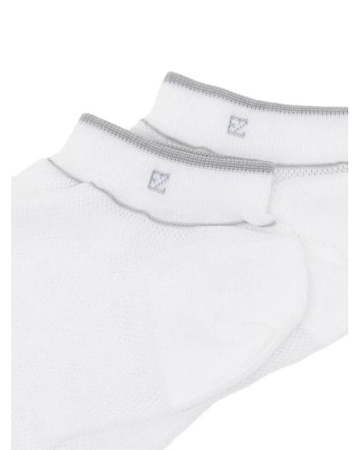 Zegna White Rete Socks for men