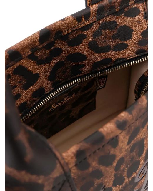 Mc2 Saint Barth Black Leopard-Print Shoulder Bag