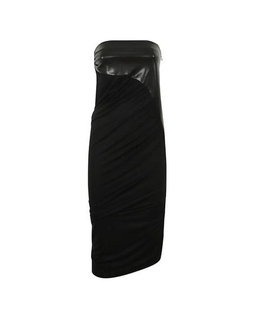 ANDAMANE Black Strapless Panelled Dress