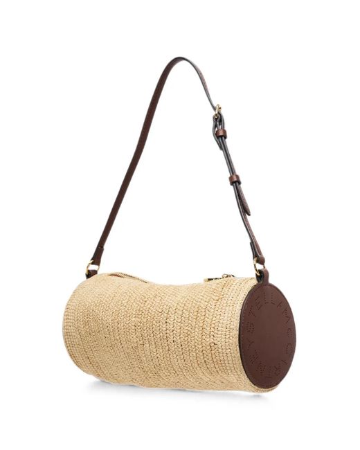 Stella McCartney Metallic Logo Barrel Shoulder Bag