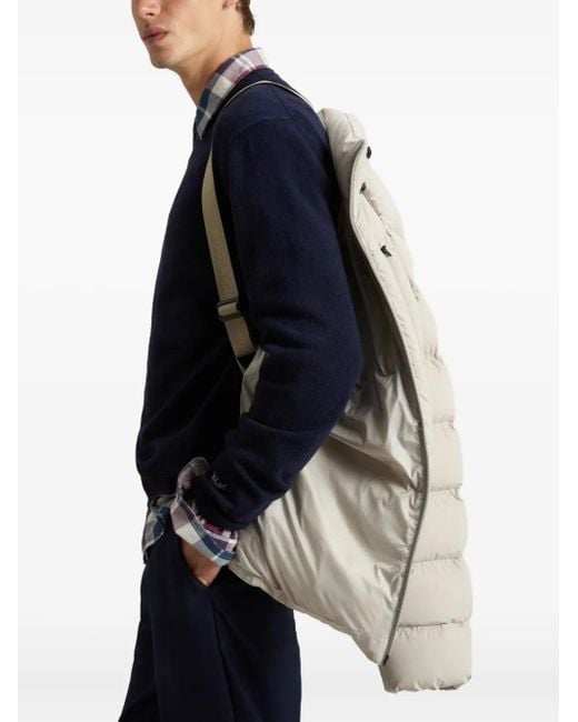 Woolrich White Hooded Stretch Puffer Jacket for men