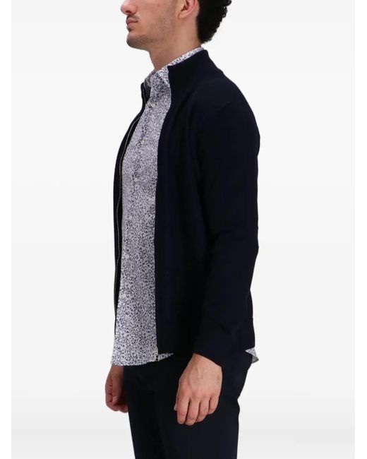 Boss Blue Zip-Up Cardigan for men